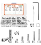 Hapric 830 Pcs M2 Screws Assortment Kit M2 Nuts and Bolts M2*4mm/6mm/8mm/10mm/12mm/16mm/20mm Metr...