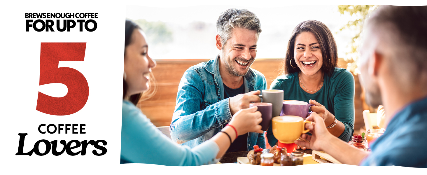 Coffee Lovers Brew Up to 5 Cups