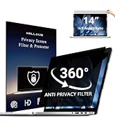 4-Way Laptop Privacy Screen Shield 14 Inch, Removable 16:9 Aspect 360° Privacy Filter Screen Prot...
