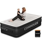 COMMOUDS Twin Air Mattress with Built-in Battery Powered Removable Pump, 18