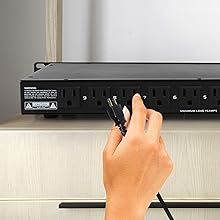PDU Power Strip Surge Protector - 150 Joule 9 Outlet Strips Surge Protector Heavy Duty Electric