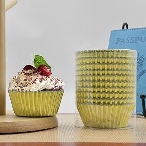 Mini Foil Baking Cups Gold,200-Count Bright Foil Paper Gold Cupcake Liners Mini Size