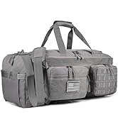 LHI 50L Tactical Duffle Bag for Men, 3-in-1 Gym Duffle and Backpack, Shoe Compartment, Laptop Sle...