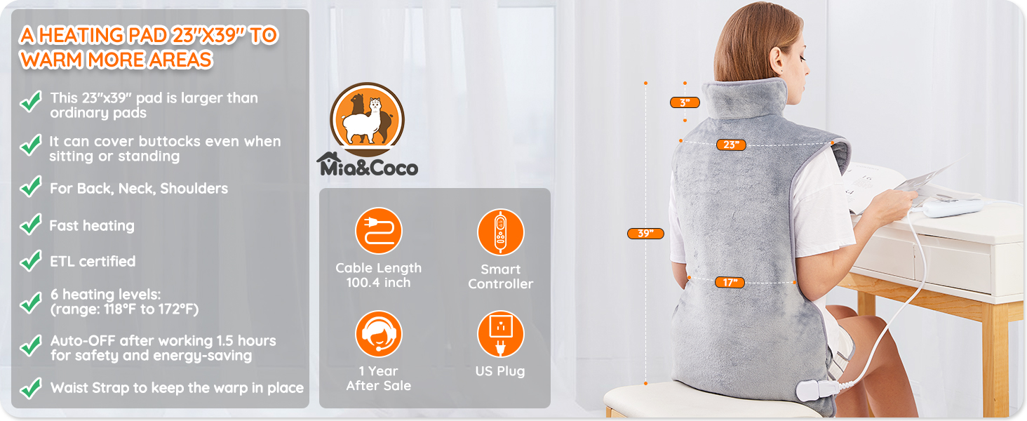 Electric Heating Pad for Back Neck