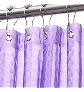 Eazzier Bath Purple 3D Crystal Plastic Shower Curtain Liner, 72x72 Inch Thin Lightweight Ice Cube...