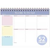 Weekly To Do List Notepad with 52 Undated Sheets (8.5"×11"), Desk Weekly Planner Notepad for Offi...