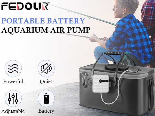 rechargeable aerator for bait bucket