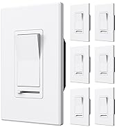 Amico 6 Pack Dimmer Light Switch, Single-Pole or 3-Way Slide Dimmer Switches for Led Lights, Suit...