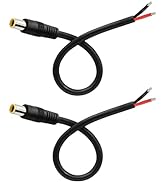 GINTOOYUN 2 Pcs DC7909 Power Pigtails Cable, 12V DC 8mm Male Plug to Bare Wire Open End Power Wir...