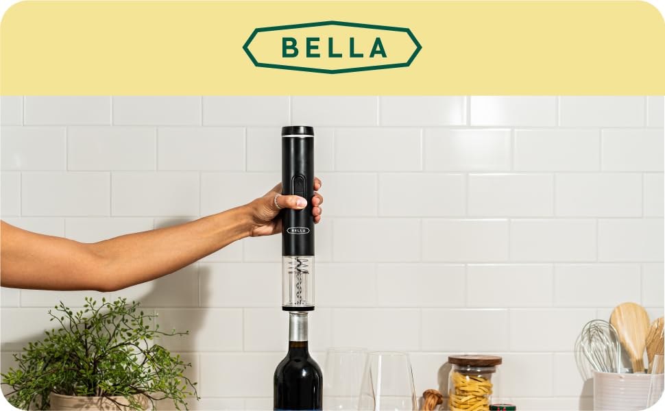 BELLA Electric Wine Opener, Black