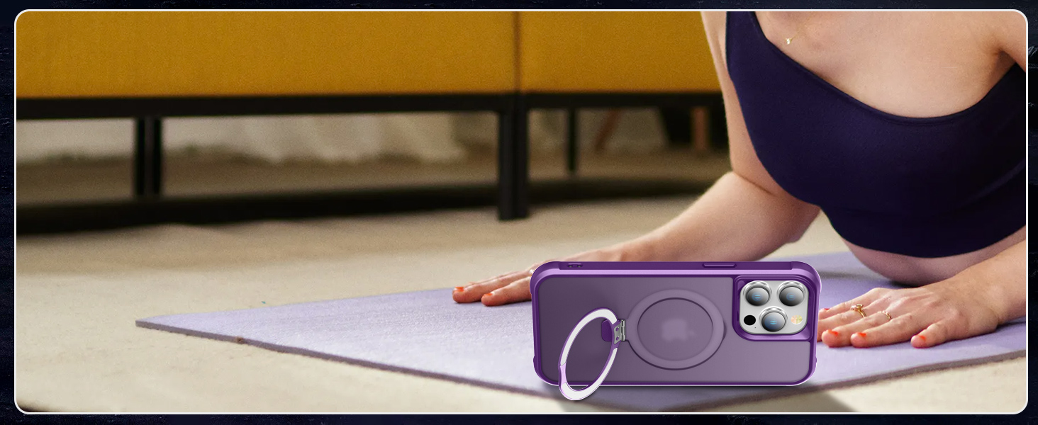 iPhone case with stand magsafe ring magnetic