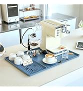 2 In 1 Extra Large 16"x24" Silicone Coffee Bar Mat Accessories Heat Resistant for espresso Machin...