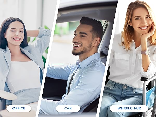 Car lumbar support is moderately sized, not too large or thick, fits 99% chairs