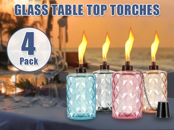 glass torches outdoor for patio