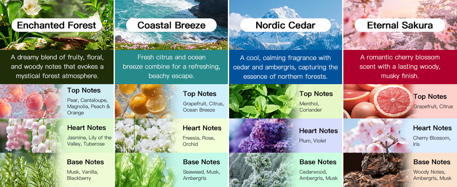 This product comes with one refill for each different fragrance