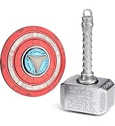 Thor's Hammer Fidget Spinner Toy, Metal 2 in 1 Mjolnir Hammer for Kids Adults, Shield Keychain In...