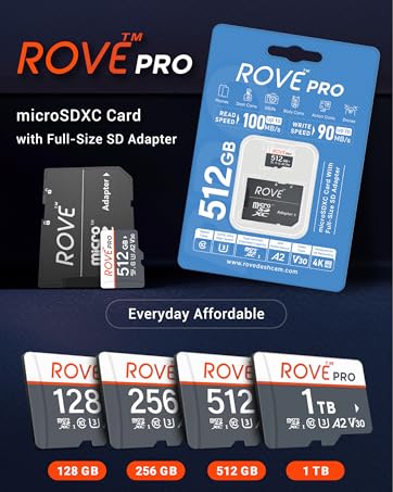 rove pro micro sd card, memory card, rove pro 128gb, 256gb, 512gb, 1tb microsdxc cards