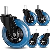 TESUMI Upgraded Office Chair Wheels 3 Inch Roller Blade Rubber Wheels Caster Replacement, Univers...