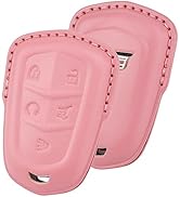 PIFOOG for Cadillac Key Fob Cover Leather Cadillac XT4 XT5 XT6 XTS CT6 CTS ATS SRX 5 Buttons Car ...