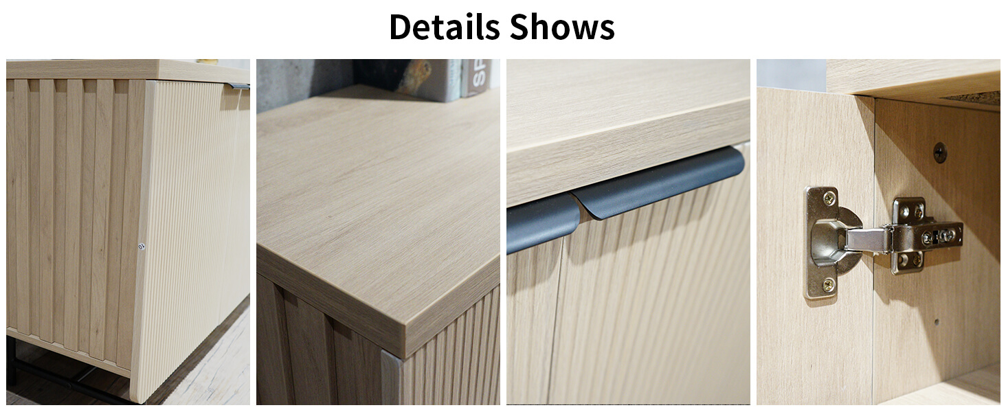 oak Fluted Sideboard Cabinet