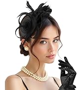 Amamcy Women's Fascinator Hat for Tea Party Feather Headband Flapper Headband Headpieces Flower F...