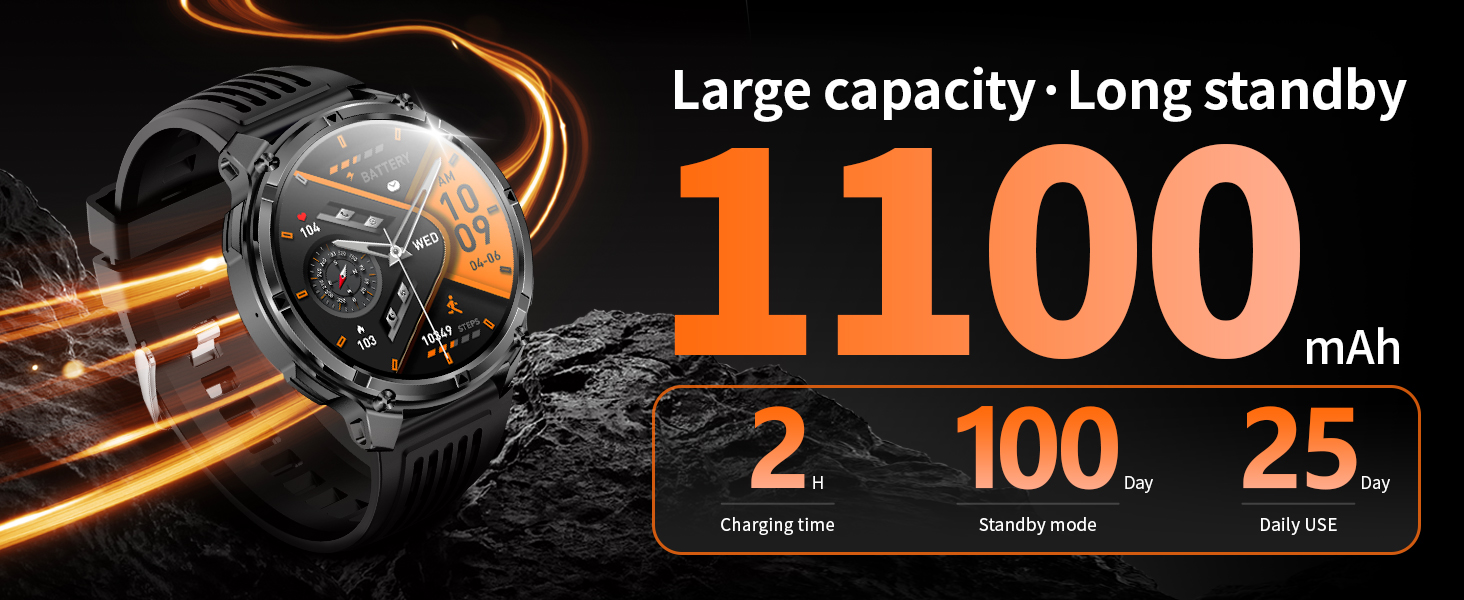 smart watch with large battery