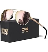 LUENX Aviator Sunglasses for Men Women Polarized New Shades Large Metal Frame - UV 400 Protection