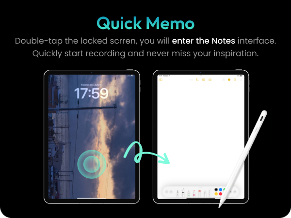 ipad pencil quick meno