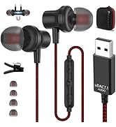 ASKUBSKU USB Headset with Microphone for Laptop, USB Headphones for Computer, Wired Earphones wit...