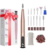 Mfish Professional Nail Drill Kit, Electric Nail File for Acrylic/Gel Nails,12 Bits, Adjustable S...