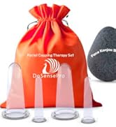 face cupping kit, silicone face cups, facial cupping therapy set, lymphatic drainage face