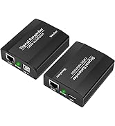 LornCeng USB Extender Over Ethernet Cat5e/6/7 Up to 656FT(200M), USB RJ45 Extender for Keyboard M...