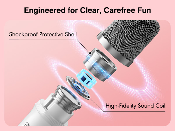 mini karaoke machine with 2 wireless microphones