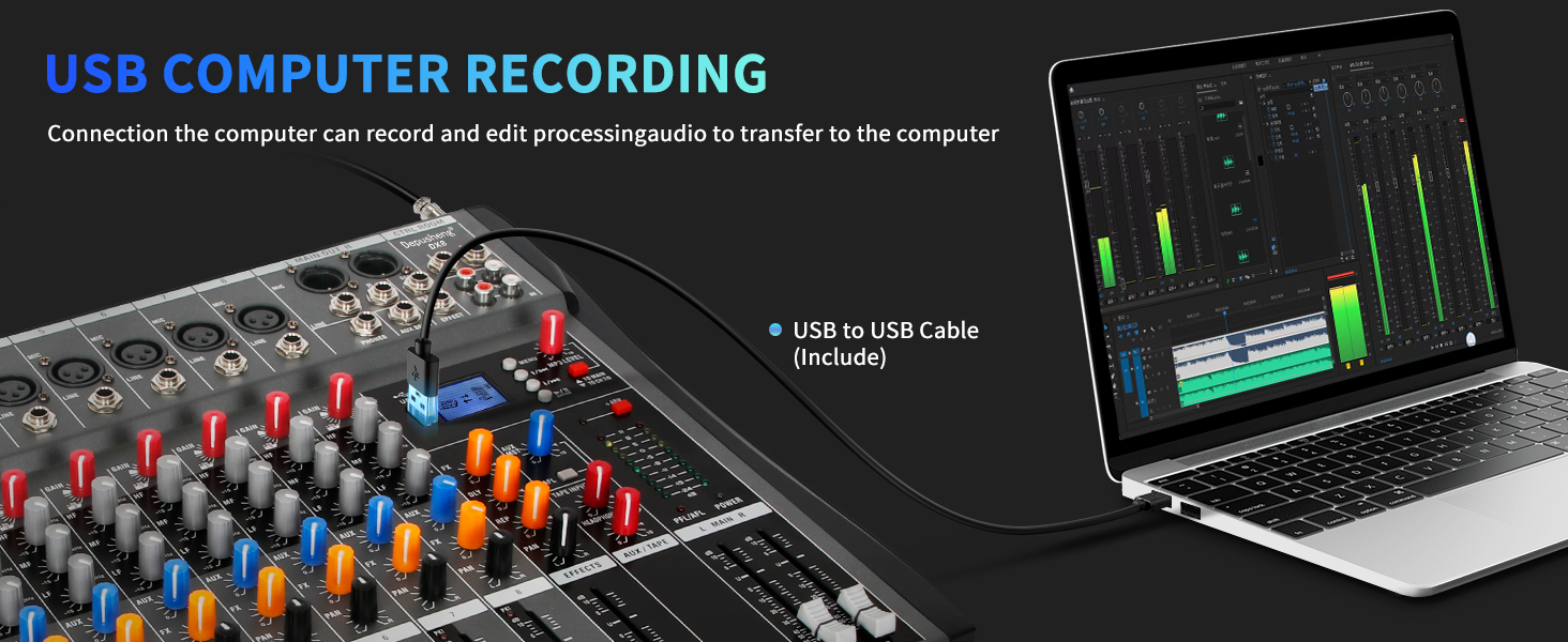 Depusheng DX8 Professional Mixer Sound Board Console