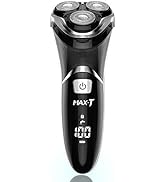 Men's Electric Shaver - MAX-T Corded and Cordless Rechargeable 3D Rotary Shaver Razor for Men wit...