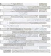 LONGKING 10-Sheet Extra Thick Peel and Stick Backsplash Tiles, Waterproof Kitchen Backsplash Peel...