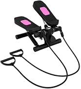 SPORFIT Mini Stair Steppers for Exercise at Home, Hydraulic Step Climber Machine with Resistance ...