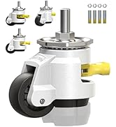 HOLKIE Leveling Stem Casters Set of 4 Heavy Duty Retractable Caster Wheels, 1/2" and M12 Stem Siz...