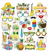 INTATIKOO 29 Pcs Luau Party Photo Booth Props, Hawaiian Themed Party Decorations Supplies, Tropic...