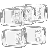 TSA Approved Toiletry Bag - F-color 5 Pack Clear Toiletry Bags - Quart Size Travel Bag, Clear Cos...