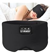 LC-dolida Sleep Mask with Bluetooth Headphones, Ice Silk Sleep Mask with Bluetooth 5.4, Total Bla...