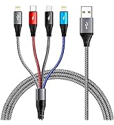 Multi Charging Cable [2Pack 6ft] Fast USB Charger Cord 3.5A Braided 4 in 1 Chargers for Multiple ...