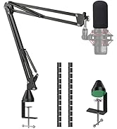 YOUSHARES Quadcast Boom Arm with Windscreens for HyperX Quadcast - Scissor Mic Stand and 2 Cable ...