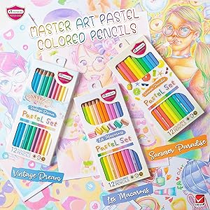 MASTERART Colored Pencils Pastel Set 12 Colors