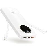 Aioneus Power Bank, 10000mAh Portable Charger with Built in Cables Fast Charging 22.5W USBC in/Ou...