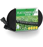 Flat Soaker Hose 25ft, Heavy Duty Double Layer Design, Drip Irrigation Hose Saves 80% Water, Leak...