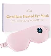 Silk Cordless Heated Eye Mask for Dry Eyes - Heating Warm Electric Eye Mask for Dry Eyes Hot Mois...