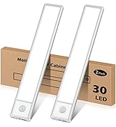 YLXS 30-LED Motion Sensor Under Cabinet Lights, Magnetic Rechargeable Under Counter Closet Lights...