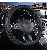 Cxtiy Universal Car Steering Wheel Cover Cool for Summer Warm for Winter Steering Wheel Cover Fit...