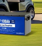 DC HOUSE 36V 100Ah Pro Metal Case Lithium Golf Cart Battery, LiFePO4 Battery with 36V 25A Charger...